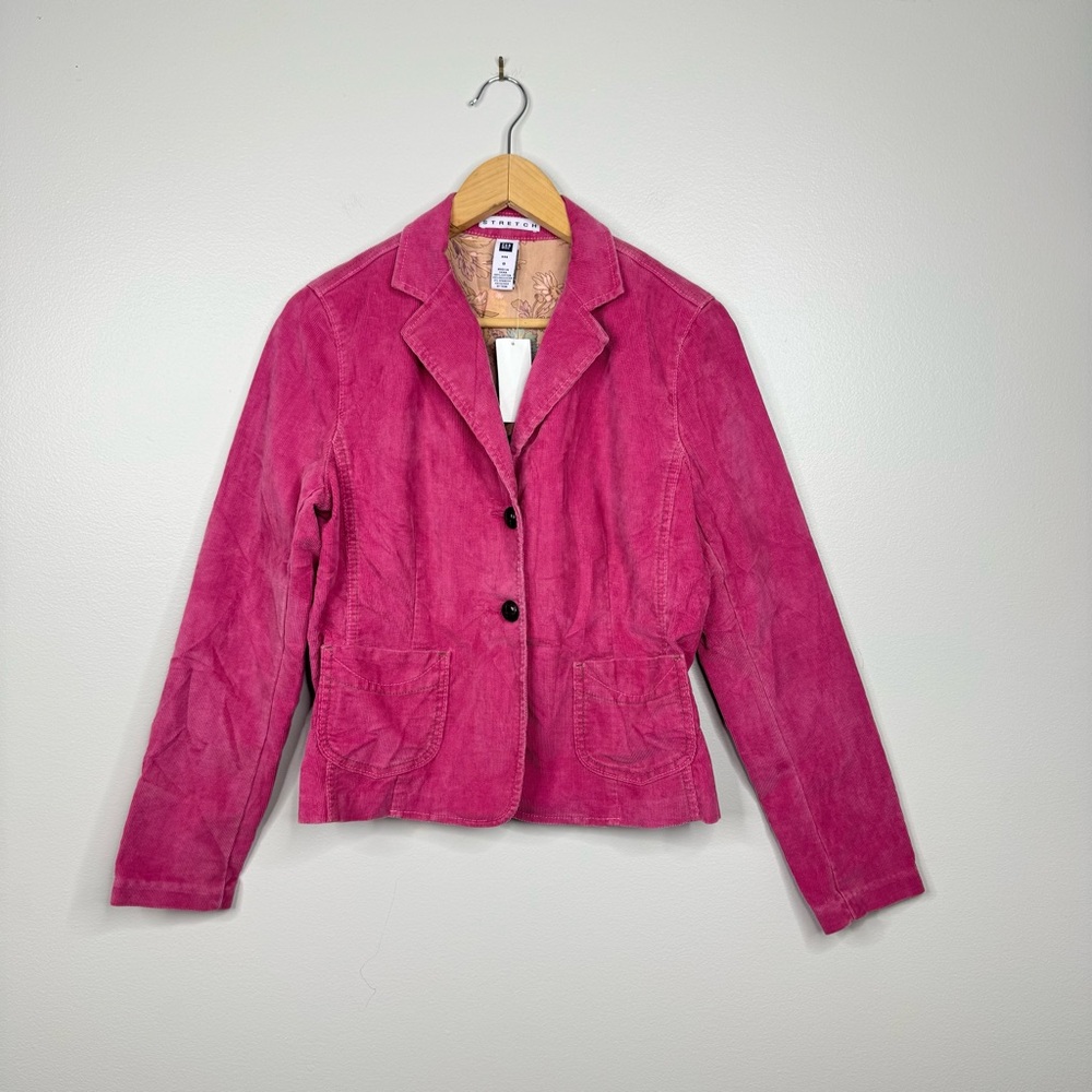 Gap Y2K Pink Corduroy Blazer Jacket NWT NOS 8